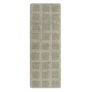 Square Honeycomb 100% Cotton Reversible Bath Rug Sage by Knightsbridge - 1 of 4
