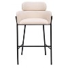 Beige Fabric Barstool with Powder Coated Steel Frame, 40" H Comfort Seating for Home & Bar – Zuo Modern - 4 of 4