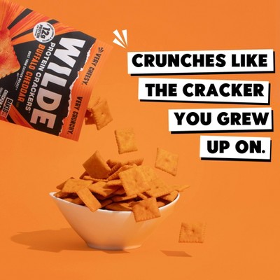 WILDE 12g Protein Crackers - Buffalo Cheddar - 4ct: Ready to Eat, Net Weight 4.24 oz