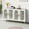 60'' Arched Glass Door Storage Cabinet with Adjustable Shelves,Accent Sideboard for Entryway or Living Room-Baofuwish - 3 of 4