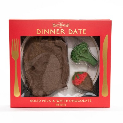 Maud Borup Valentine's Dinner Date Solid Milk & White Chocolate - 5oz