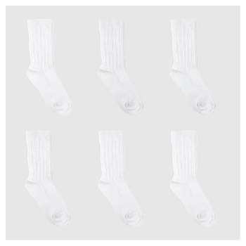 Girls' 6pk Cable Crew Socks - Cat & Jack™ White