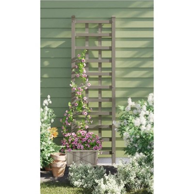 75" Providence Vinyl Trellis - Mocha - Dura-Trel: PVC Garden Screen, Insect & Weather-Resistant, with Ground Stakes