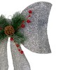 Northlight LED Lighted Gradient Mesh Bow Christmas Decoration - 22" - Silver Finish - Warm White - 3 of 4