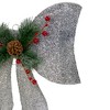 Northlight LED Lighted Gradient Mesh Bow Christmas Decoration - 22" - Silver Finish - Warm White - image 3 of 4