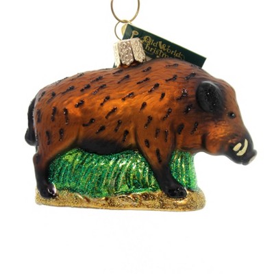 Old World Christmas 2.75" Wild Boar Ornament Pig Tusk  -  Tree Ornaments