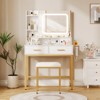 GustoWave Makeup Vanity Desk with Mirror and Lights, 4 Drawers, 2 Shelves, Built-in Charging Station, Vanity Table with Stool, 3 Lighting Modes - 2 of 4