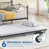 Metal Bed Frame Twin Size Trundle Daybed Heavy Duty Pull Out Sofa Bed with Headboard, Side Armrest ,Easy Assembly, for Living Room, Bedroom - 3 of 4