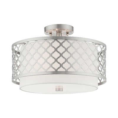 Livex Lighting Arabesque 3 - Light Semi-Flush Mount in  Brushed Nickel