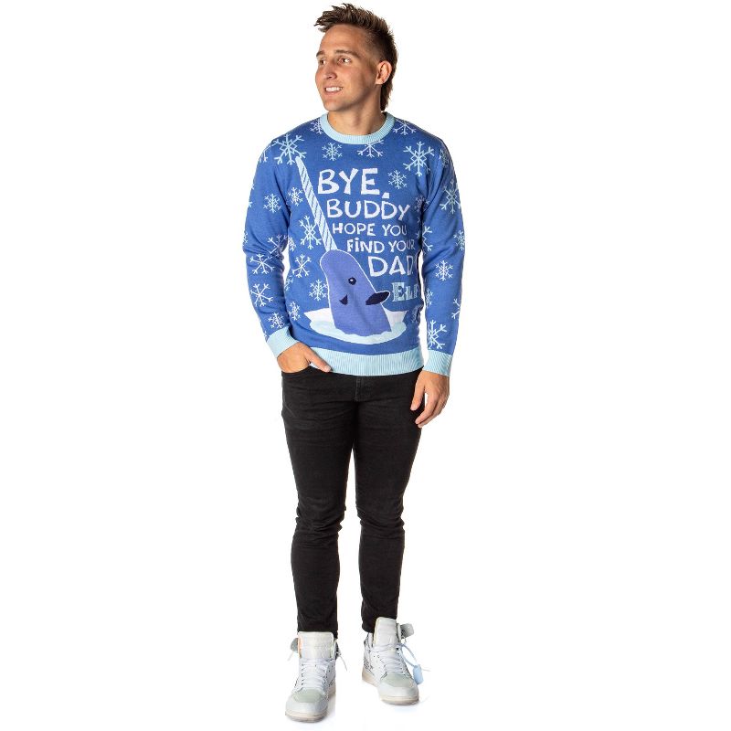 ELF The Movie Men's Mr. Narwhal Ugly Christmas Sweater Knit Pullover, 3 of 5