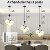 POWLIG 3 - Light Modern Dimmable Globe Chandelier with Frosted White Globe Glass Shade - 4 of 4