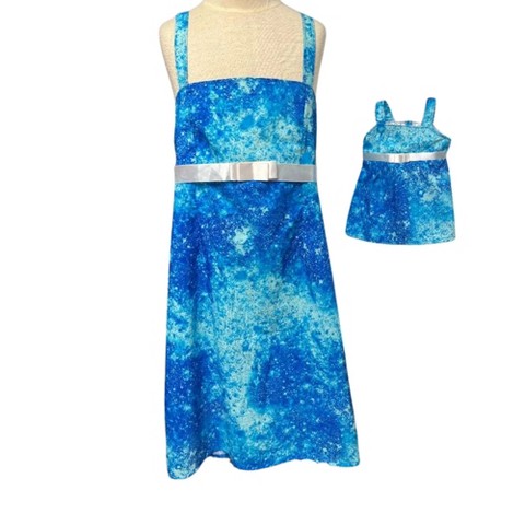 Детские платья Doll Clothes Superstore Matching Girl Size 12 & 18 Inch Doll Blue Sundresses – Handmade Dress Set, цвет: Синий