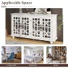60" Wide Traditional Width Storage Cabinet in White for Living Rooms, Entryways, and Family Rooms - 3 of 4