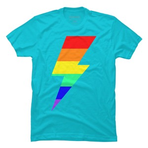 Adult Design By Humans Rainbow Pride Flag Lightning Bolt By T-Shirt - 1 of 2