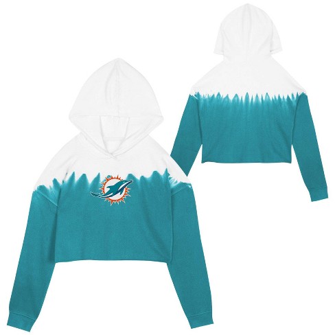 Nfl Miami Dolphins Girls' Crop Hooded Sweatshirt : Target