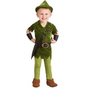 HalloweenCostumes.com Classic Peter Pan Costume for Toddlers. - 1 of 2