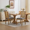 Rbied Full Solid Wood Rattan-Back Dining Chair, Matte Linen Cushion with High-Resilience Foam for Rustic/Natural Style Dining Room, Café, Set of 2 - 2 of 4