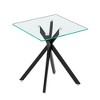 Dolonm 17.72" Square Tempered Glass End Table with Metal Legs, Set of 2, Modern Living Room Side Tables - 2 of 4