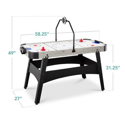 54-Inch Gray Air Hockey Table with LED Lights and Scoreboard