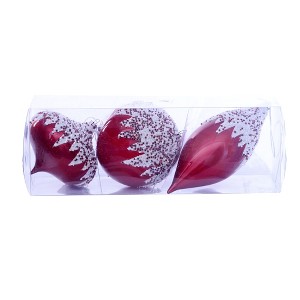 Vickerman Red Beaded Christmas Ornament Set - 1 of 4