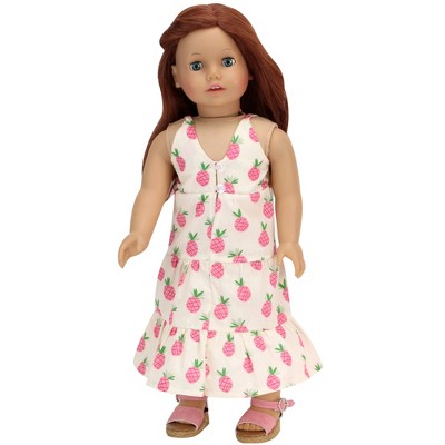 Sophia’s Pineapple Print Maxi Dress for 18" Dolls, Ivory