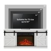 Hotraffy Modern Farmhouse TV Media Stand,with 23in  Fireplace Insert,White - 3 of 4