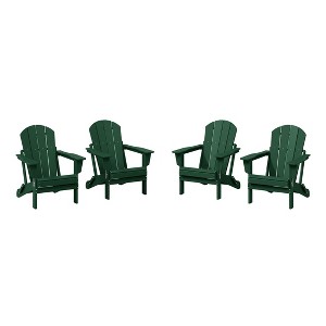 WestinTrends Malibu HDPE Outdoor Patio Folding Adirondack Chair (Set of 4) - 1 of 4