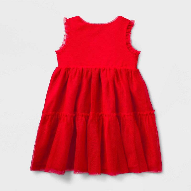 Toddler Girls&#39; Adaptive Sequin Tulle A-Line Dress - Cat &#38; Jack&#8482; Red, 3 of 6