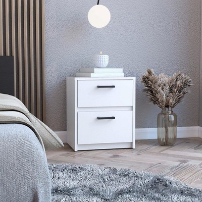 Trivor 2 Drawers Nightstand , End Table, Side Table Metal Handle