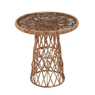 Instor Water Hyacinth Accent Table Natural - Aiden Lane