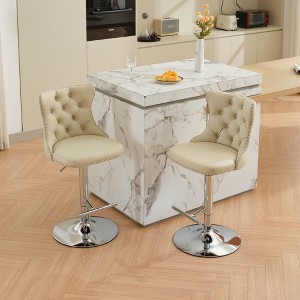 Swivel Velvet Barstools, Modern Upholstered Chrome base Bar Stools with Backs Comfortable Tufted for Home Pub and Kitchen Island-Set of 2 - 1 of 4