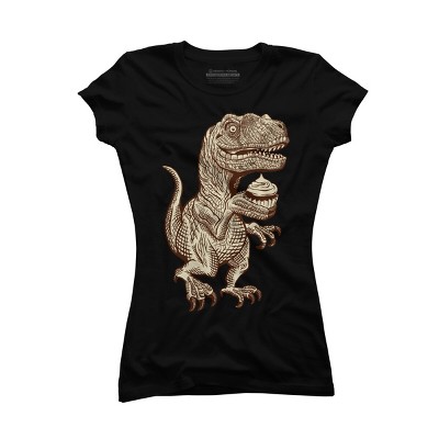 Junior's Design By Humans Velociraptors love cupcakes! By DBHOriginals T-Shirt