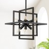 DORESshop 8-Light Matte Black Chandelier Pendant Light with Iron Frame and Satellite Head Design for Dining Room, Foyer, Entryway - 2 of 4