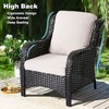 XIZZI Outdoor Patio Furniture Conversation Set 5 Pieces All Weather Wicker High Back Couch with Ottomans Gray Wicker - 2 of 4