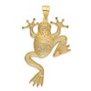 Black Bow Jewelry 14k Yellow Gold & White Rhodium Large Diamond Cut Frog Pendant - 3 of 4