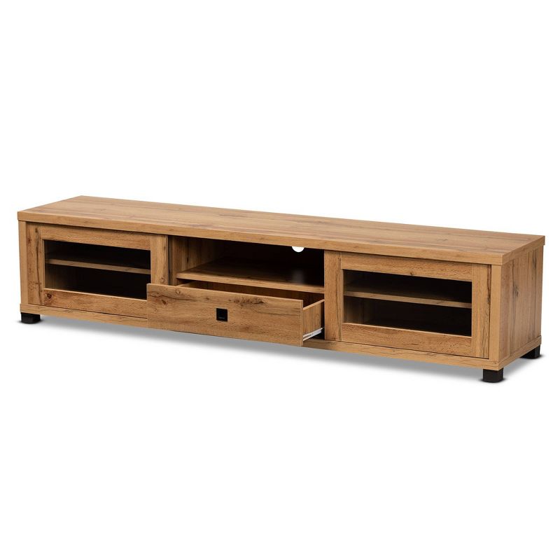 Beasley Wood 1 Drawer TV Stand for TVs up to 65&#34; Oak Brown/Black - Baxton Studio, 3 of 12