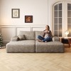 74.8" Modern Sofa bed With Dual sleeper, lounger for moviebonus room,Camel (Plush Corduroy Fabric) - 3 of 4