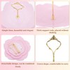 Unique Bargains 3 Tier Dessert Cupcake Stand Flower Shape Cup Cake Holder Tower Pink Gold Tone - 3 of 4