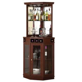 Corner Bar Unit with Glass Doors - Home Source