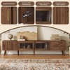 ORRD 76" Modern TV Stand for 85" TVs – Wood-Grain Media Console w/ Glass Doors & Storage – Living Room/Bedroom - 3 of 4