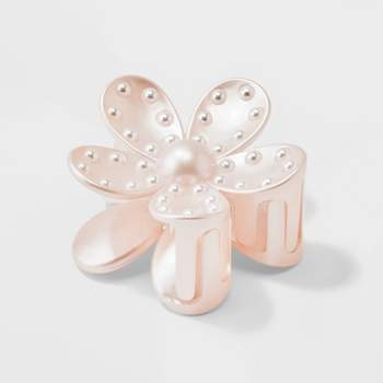 Pearlized Gem Flower Claw Hair Clip - Wild Fable™ Pink