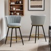 Counter Height Bar Stools Set of 2, 360° Swivel Upholstered Barstools with Backs and Metal Legs, 26" H Seat Height  - Leovsnove - 2 of 4