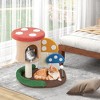 Tangkula 23.5 Inch Tall Mushroom Cat Activity Center w/ Scratching Board & Spring Ball - 3 of 4