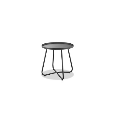 Whiteline Modern Living ST1606-GRY Gray Talon Indoor/Outdoor Side Table Aluminum Top and Steel Base
