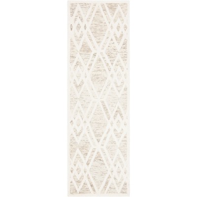 Hand-Tufted Cambridge Square Wool Blend Rug in Light Brown & Ivory