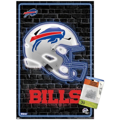 Trends International Nfl Buffalo Bills - Neon Helmet 23 Unframed Wall  Poster Print Clear Push Pins Bundle 14.725' X 22.375' : Target