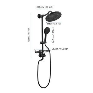 ShowerSpas Ultimate Shower Configuration: 10-Inch Rainfall Shower Head, 4-Mode Handheld Shower, Sliding Bar, and Soap Holder - 1 of 4