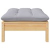 vidaXL Patio Footstool with Gray Cushion Solid Pinewood - 2 of 4