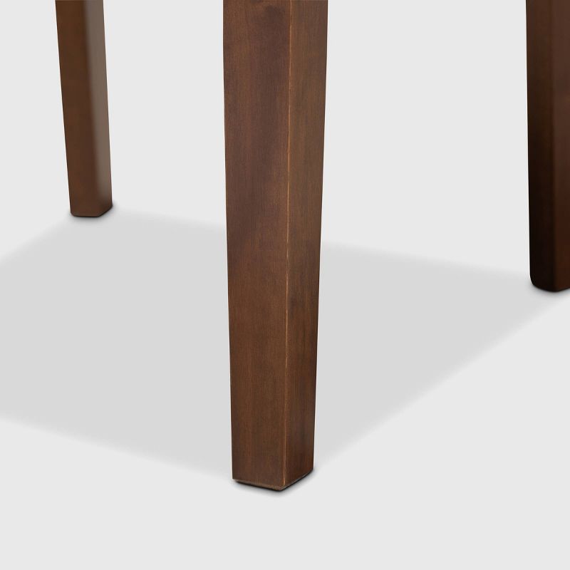 Set of 4 Caron Fabric Upholstered Wood Dining Chair Set Gray/Walnut - Baxton Studio: Elegant Comfort, Foam Padded, Cut-Out Back, 4 of 8