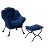 VYNXARIA Living Room Chairs Modern Cotton Fabric Lazy Chair,Single Steel Frame Leisure Sofa Chair with Armrests and A Side Pocket,Blue - 2 of 4